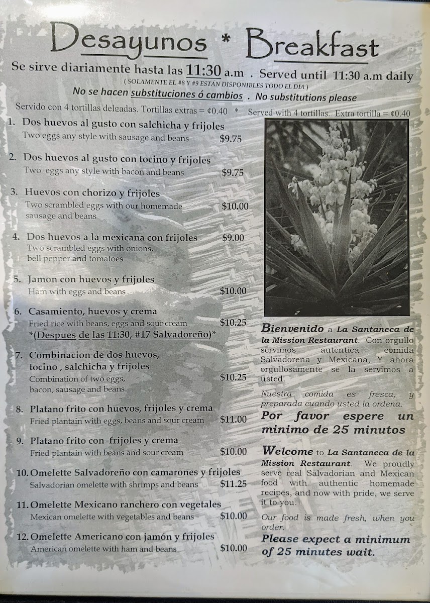 La Santaneca De La Mission Menu - Image 3